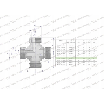 Czwórnik hydrauliczny BBBB M30x2 22L WARYŃSKI
