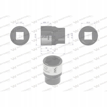 Nasadka sześciokątna 1/2 23 mm CrV50BV30 WARYŃSKI