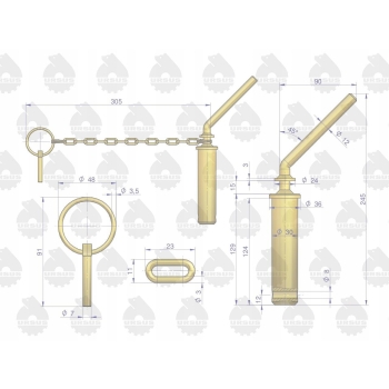 Sworzeń zaczepu górnego C-330 ORYGINAŁ URSUS