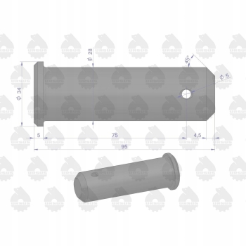 Sworzeń wspornika dźwigni dol C-330 ORYGINAŁ URSUS