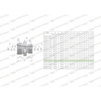Złączka hydrauliczna BB M30x2 / M26x1.5 WARYŃSKI