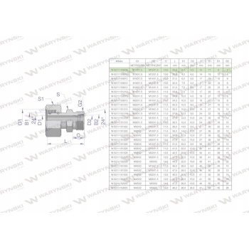 Złączka hydrauliczna AB M14x1.5 / M12x1.5 WARYŃSKI