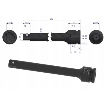 Przedłużka do nasadek udarowych 3/4 250mm WARYŃSKI