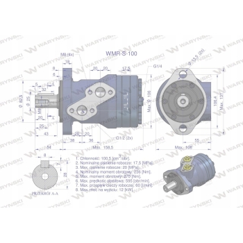 Silnik hydrauliczny wzmacniany WMR 100cm3 WARYŃSKI