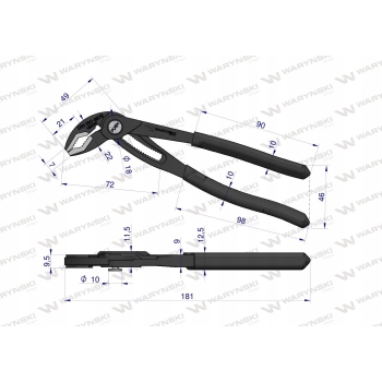 Szczypce do rur szybkonastawne 180mm WARYŃSKI