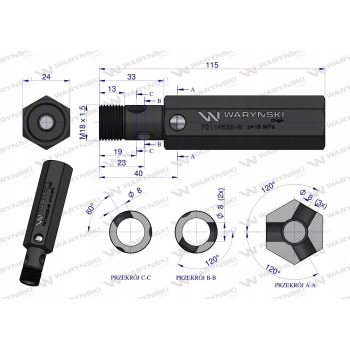 Zawór bezpieczeństwa pompy długi Zetor WARYŃSKI