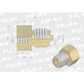 Złączka manometryczna GZ M20x1.5xGW M12x1.5 POLMO