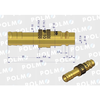 Szybkozłącze pneumatyczne wtyczka wąż DN10mm POLMO