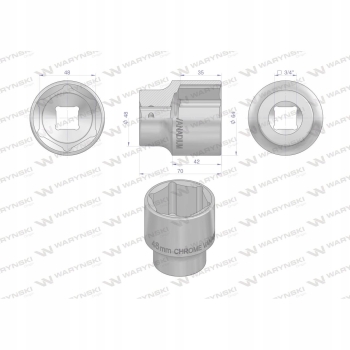 Nasadka sześciokątna 3/4
