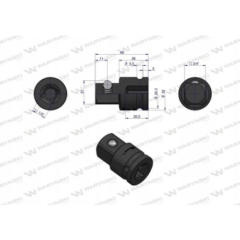 Adapter do nasadek udarowych 1/2 x 3/4 WARYŃSKI