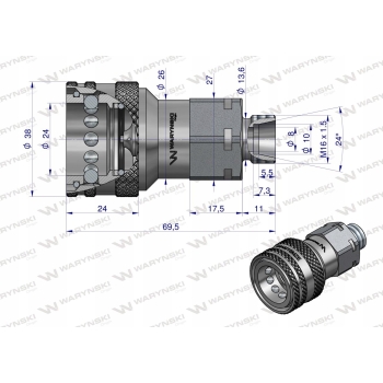 Szybkozłącze hydrauliczne M16x1.5 GZ EURO WARYŃSKI