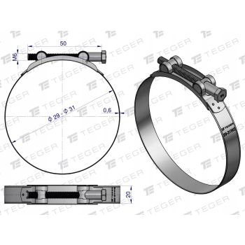 Opaska zaciskowa GBS 29-31 nierdzewna 20mm TEGER