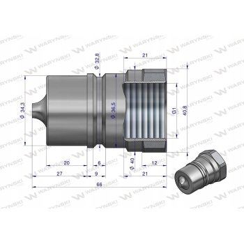 Szybkozłącze hydrauliczne wtyczka G1
