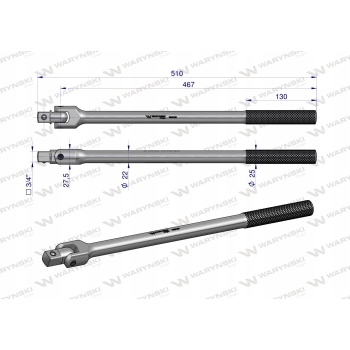 Rękojeść przegubowa pokrętło 3/4 480mm WARYŃSKI