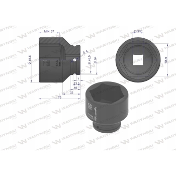 Nasadka udarowa 6-kątna 3/4' 58mm WARYŃSKI