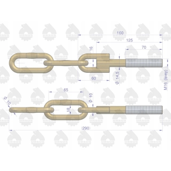 Główka tylna łańcucha bocznego stabilizatora URSUS C-330 ORYGINAŁ URSUS