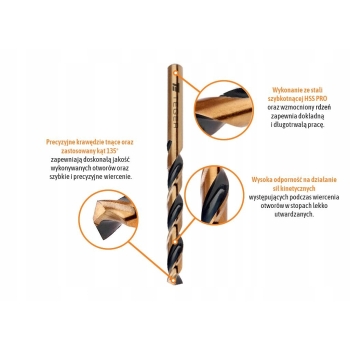 Wiertło do metalu HSS PRO (DIN 338) 6.0 mm TEGER