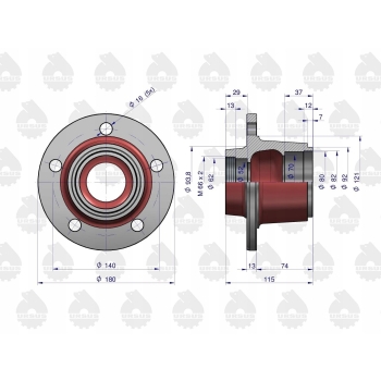 Piasta koła przód 5 ot. C-330 C-360 ORYGINAŁ URSUS