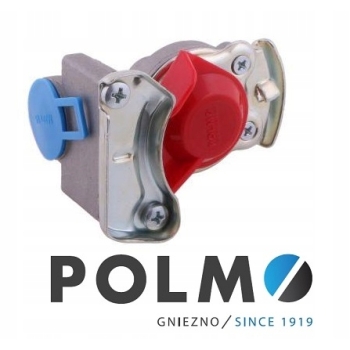 Złącze dwuobwodowe z zaworem czerwone 22x1.5 POLMO, 4248013122ZCP