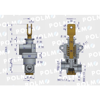 Zawór hamulcowy 42480160 42481161 C-330 POLMO