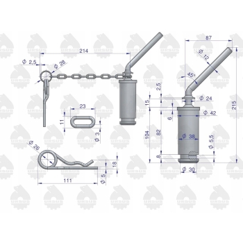 Sworzeń haka zaczepu górnego bolec URSUS C-360 ORYGINAŁ URSUS