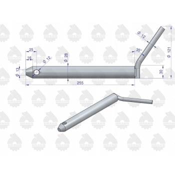 Sworzeń ramy zaczepu d. C-330 C-360 ORYGINAŁ URSUS