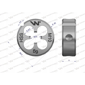 Narzynka przemysłowa M10 ze stali HSS WARYŃSKI