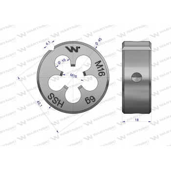 Narzynka przemysłowa M16 ze stali HSS WARYŃSKI