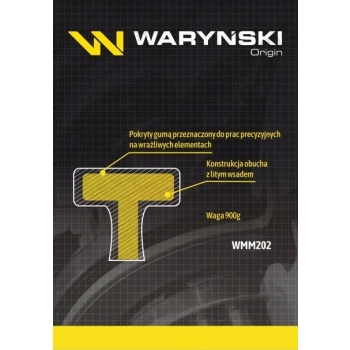 Młotek gumowy lity 900g trzonek z włókna WARYŃSKI