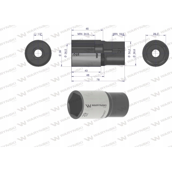 Nasadka sześciokątna długa 1/2 29 mm WARYŃSKI
