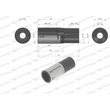 Nasadka sześciokątna długa 1/2 22 mm WARYŃSKI