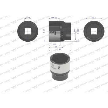 Nasadka sześciokątna 1/2 32 mm WARYŃSKI