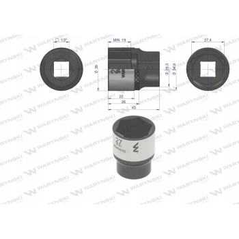Nasadka sześciokątna 1/2 27 mm WARYŃSKI