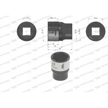 Nasadka sześciokątna 1/2 24 mm WARYŃSKI
