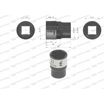 Nasadka sześciokątna 1/2 21 mm WARYŃSKI