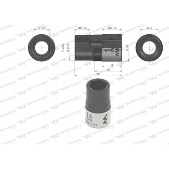 Nasadka sześciokątna 1/2 14 mm WARYŃSKI