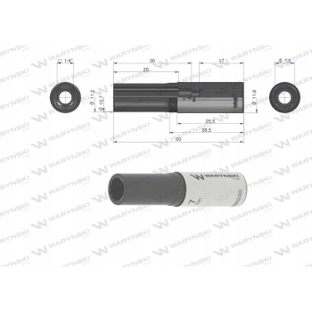 Nasadka dwunastokątna 1/4 długa 7 mm WARYŃSKI