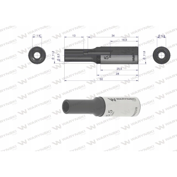 Nasadka dwunastokątna 1/4 długa 5.5 mm WARYŃSKI