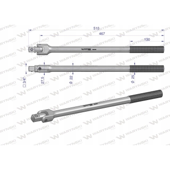 Zestaw nasadek 3/4 z grzech. i ręk. 17-32 WARYŃSKI
