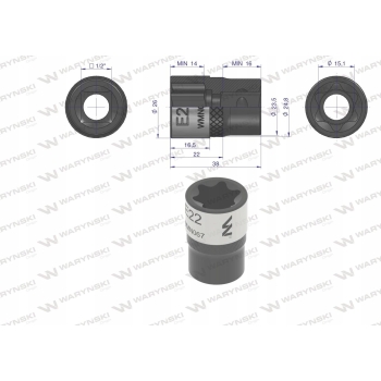 Nasadka star torx E22 1/2 WARYŃSKI