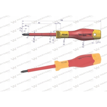 Wkrętak izolowany PZ1 80mm WARYŃSKI