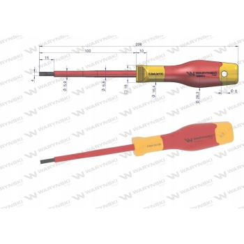 Wkrętak płaski izolowany 4 x 100 mm WARYŃSKI