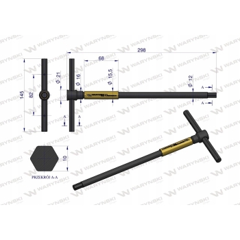 Klucz T imbus ze spinnerem HEX 10 mm WARYŃSKI