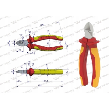 Szczypce boczne izolowane 160 mm VDE WARYŃSKI