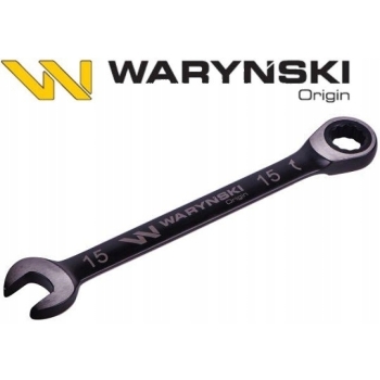 Klucz płasko oczkowy 15 mm z grzechotką WARYŃSKI, WMK054