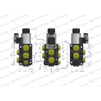 Elektrozawór dzielnik kierunkowy G1/2 50L WARYŃSKI