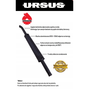 Tłumik długi 1460mm MF3 3512 2812 ORYGINAŁ URSUS