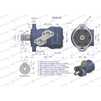 Silnik hydrauliczny orbitalny 80cm3/obr WARYŃSKI