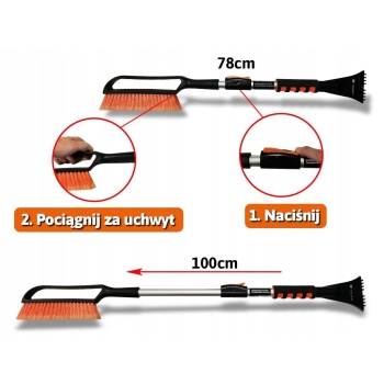 Skrobaczka do szyb zmiotka szczotko-skrobaczka teleskopowa 78-100cm TEGER, T-SKRT