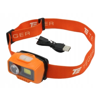 Latarka czołówka LED 500Lm uruchamiana gestem 1400mAh ładowana USB TEGER, T-LED-0072